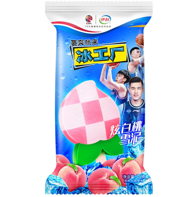 伊利冰工厂炫白桃雪泥75g*40-新
