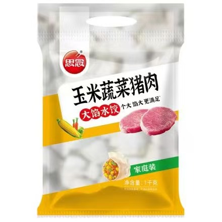 思念1000g大馅玉米蔬菜猪肉水饺