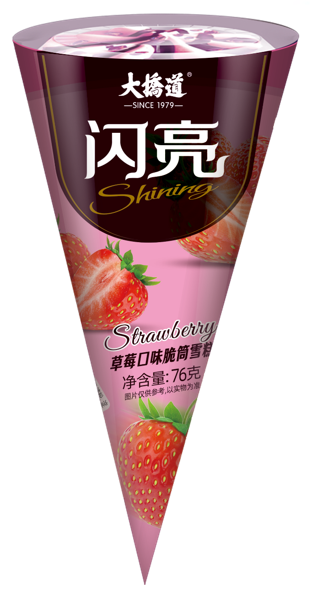 大桥道76g闪亮（脆筒）草莓口味雪糕