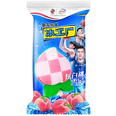 伊利冰工厂炫白桃雪泥75g*40-新
