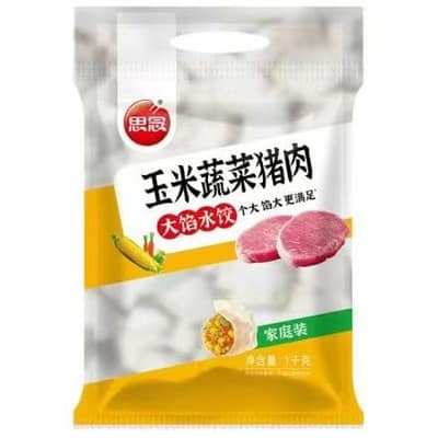 思念1000g大馅玉米蔬菜猪肉水饺