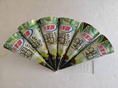 五羊牌甜筒冰绿薄巧薄荷巧克力味冰淇淋/68g/支