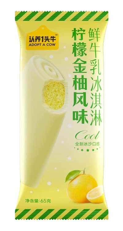 认养一头牛柠檬金柚风味冰淇淋65克
