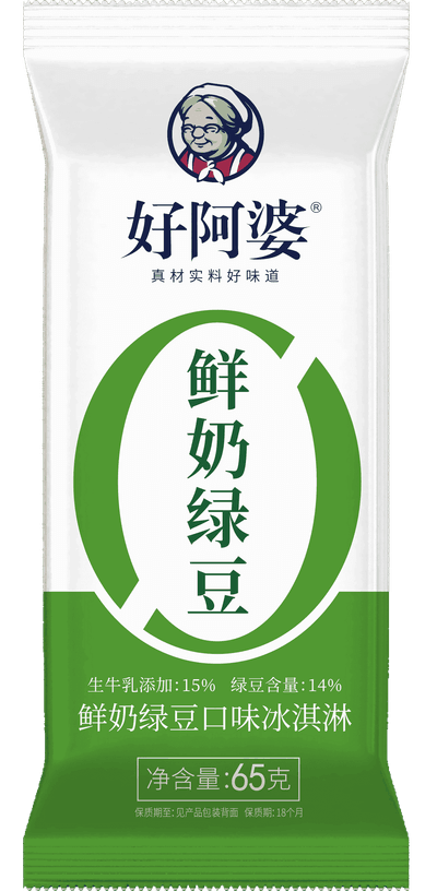 好阿婆无蔗糖鲜奶绿豆65g（新）